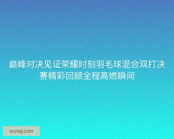 巅峰对决见证荣耀时刻羽毛球混合双打决赛精彩回顾全程高燃瞬间